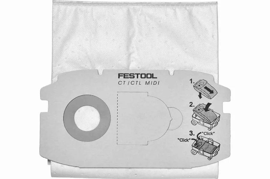 Sac Filtre SelfClean SC FIS-CT MIDI/5 FESTOOL - 5 Sacs - 498411- Pour CTL MIDI Avant 2019